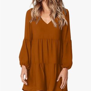 Women's long sleeved swing dress